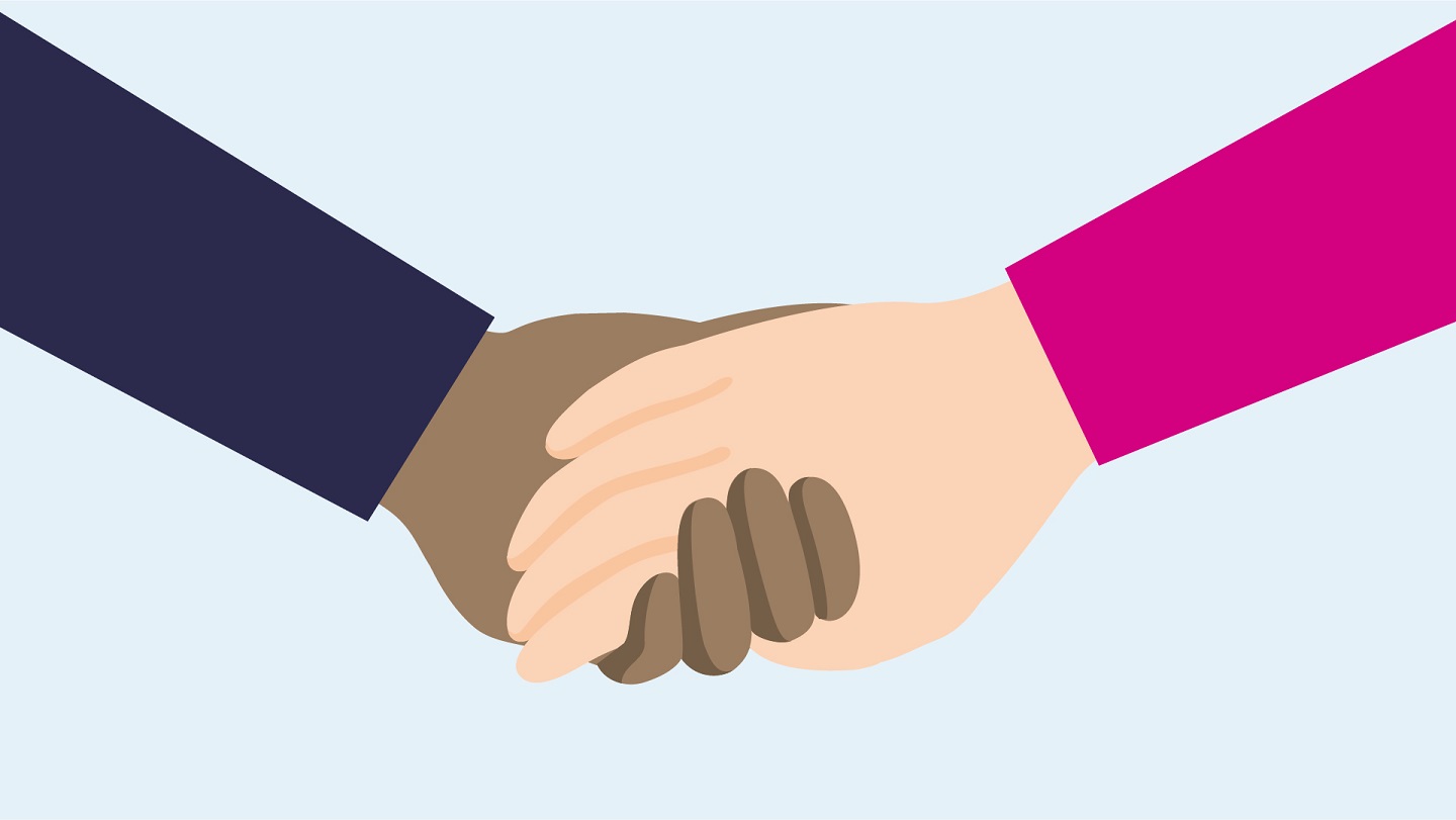 two hands joined together