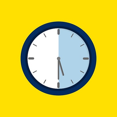 Animated image of a clock highlighting 30 minutes