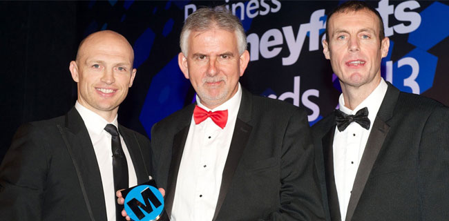 A photograph showing Leeds Building Society staff and their award