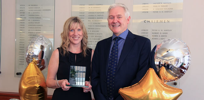 Cheryl Keeler receiving her award