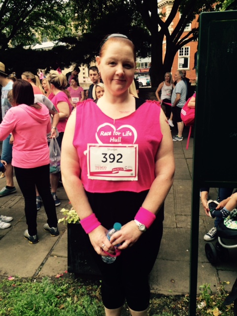 Sharon Sanderson following the Race for Life. 
