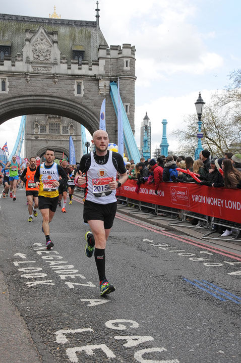 Damien Briscoe during the London Marathon