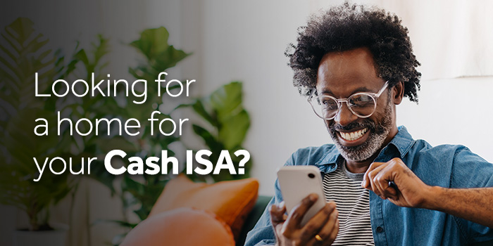 Two people smiling and the words 'Looking for an ISA?'